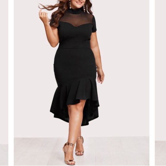 NWT Hi/Low Mesh Detail Dress - Picture 2 of 6